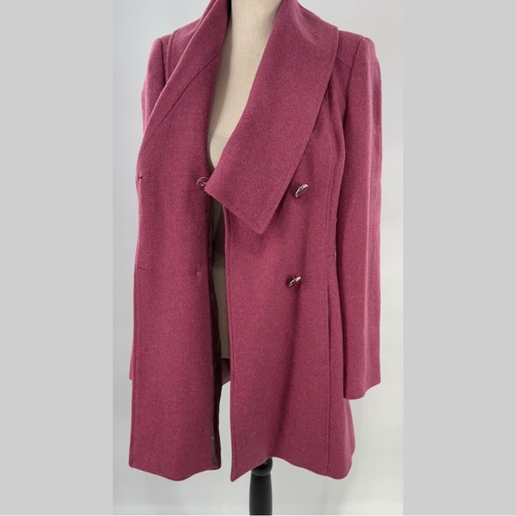 Edina Ronay London Wool Blend Double Breasted Coat Pink US 6 - Picture 11 of 16